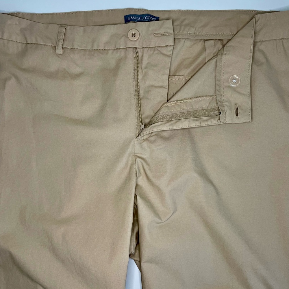 Jessica London NWOT Women's Khaki Chinos Capris Tan Plus Size 18W - Picture 10 of 11